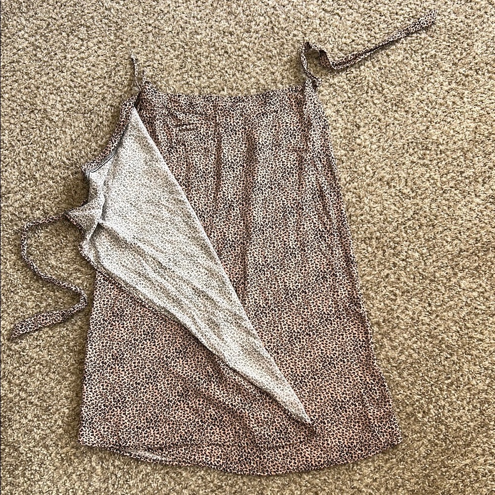 Leopard Print Midi Wrap Skirt - Picture 3 of 5